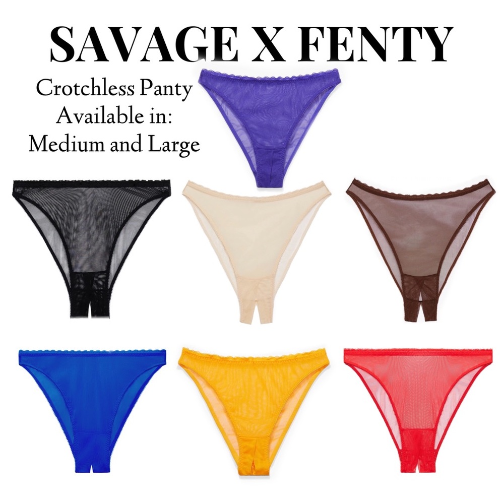 SAVAGE X FENTY Mesh CROTCHLESS Panty BNWT